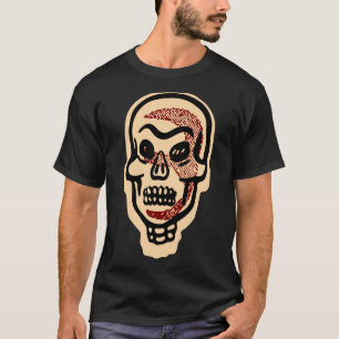 T-shirt Crâne d'Halloween orange rustique Points saillan