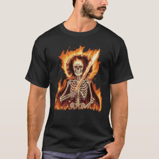 T-shirt crâne d'incendie pour halloween