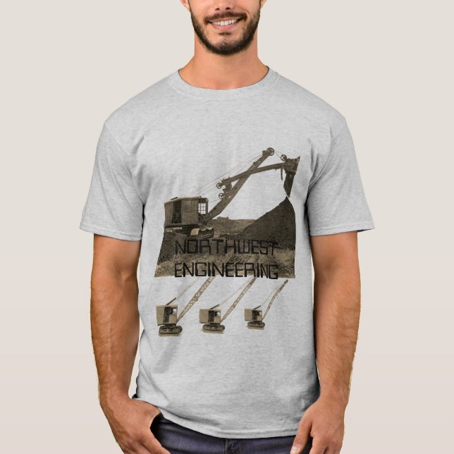 T-SHIRT CRANE D'INGÉNIERIE DU NORD-OUEST ET SHOVEL GREEN B (Devant)
