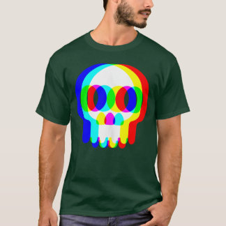 T-shirt Crâne drôle Vaporwave Halloweenechno Rave EDM
