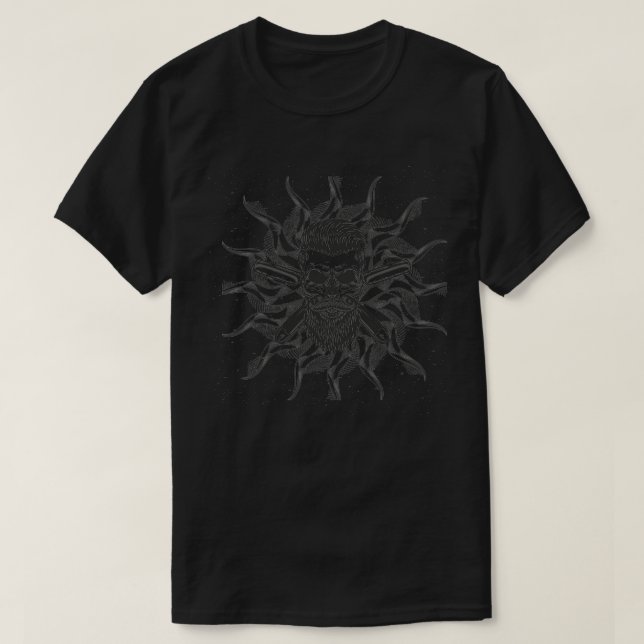 T-shirt Crâne en barbier avec pieuvre aux mains (Design devant)