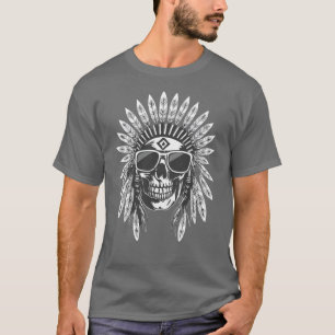 T-shirt Crâne en chef indien amérindien Amérindien