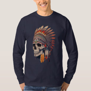 T-shirt Crâne en chef indien Crâne amérindien