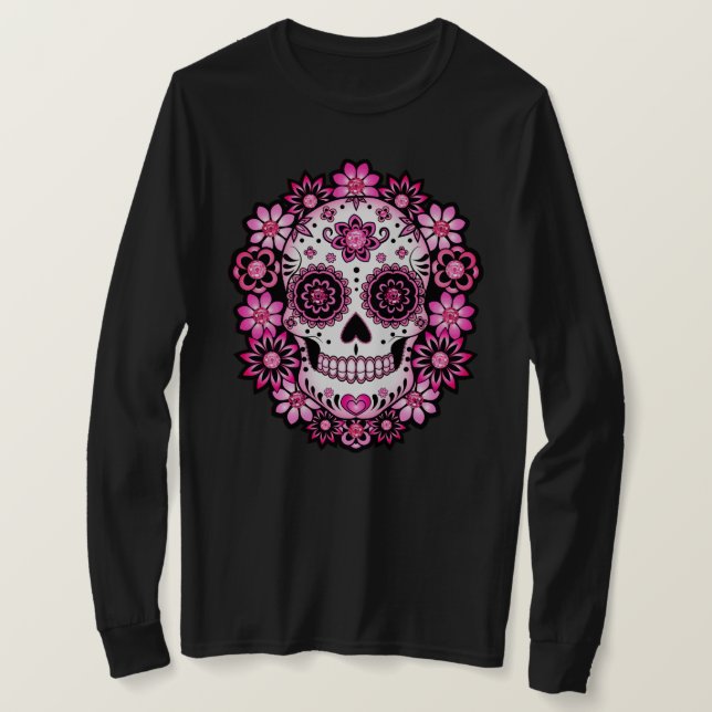 T-shirt Crâne en sucre rose (Design devant)