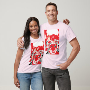 T-shirt Crâne et anneaux - Rouge