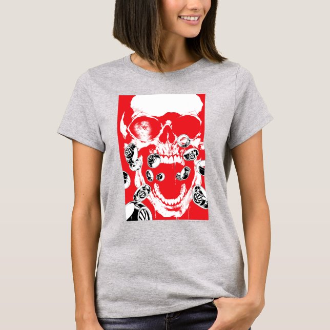 T-shirt Crâne et anneaux - Rouge (Devant)