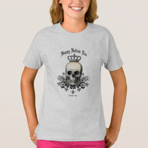 T-shirt Crâne et couronne Vintage d'Halloween moderne