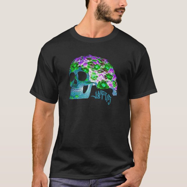 T-shirt Crâne et fleur JBT 45 (Devant)