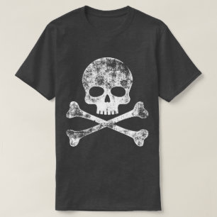 T-shirt Crâne et os croisés blancs