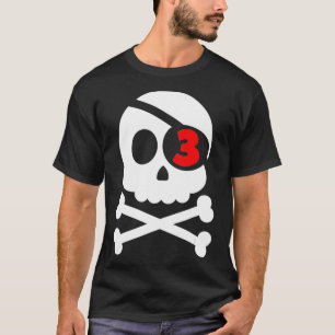 T-shirt Crâne et os croisés Pirate 3e anniversaire garç