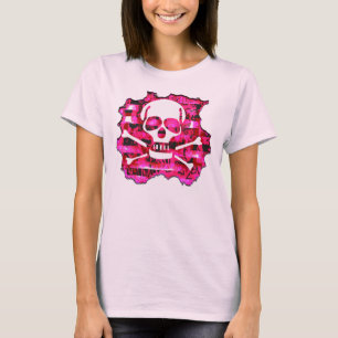 T-shirt Crâne et os roses d'Emo