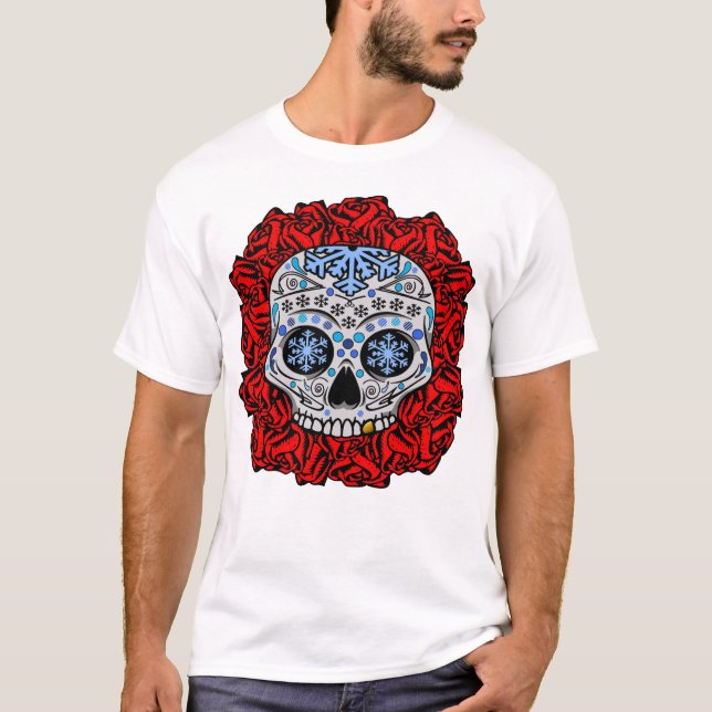 T-shirt Crâne et roses de sucre (Devant)
