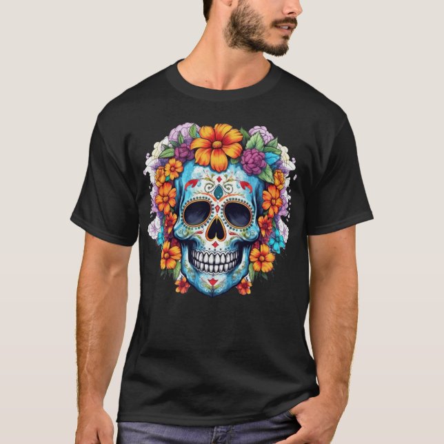 T-shirt Crâne floral 11 (Devant)