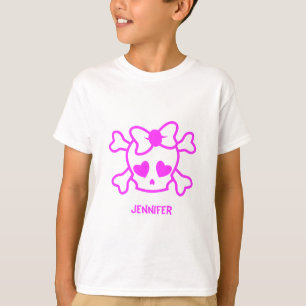T-shirt Crâne girly rose d'emo avec la chemise de fille d