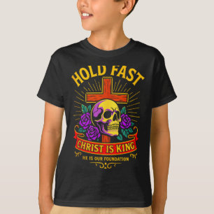 T-shirt Crâne gothique chrétien Croix Tenir Jésus-Christ