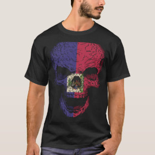 T-shirt Crâne Haïti Drapeau Squelette racine haïtienne