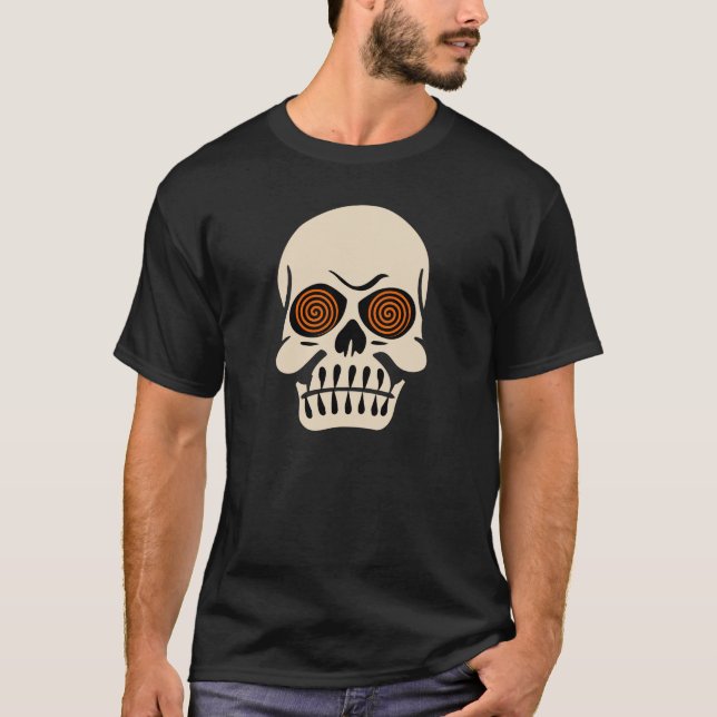 T-shirt Crâne hypnotique vintage d'oeil (Devant)