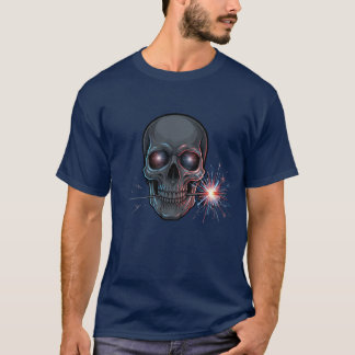 T-shirt Crâne illuminé par une fusée