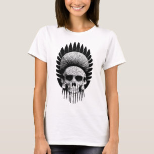 T-shirt Crâne Indien noir et blanc