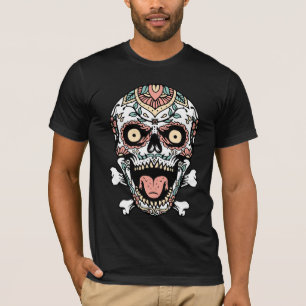 T-shirt crâne Mandala   Boho Gothic Skull Art Tee