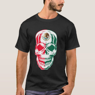 T-shirt Crâne Mexique Patriotique Mexicain Azteque Jour de