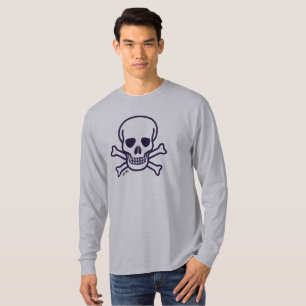 T-shirt Crâne n Bones gris chemise à manches longues