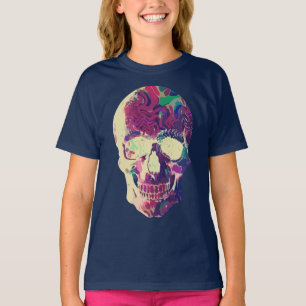 T-shirt Crâne Néon Abstrait : Chaos Vibrant