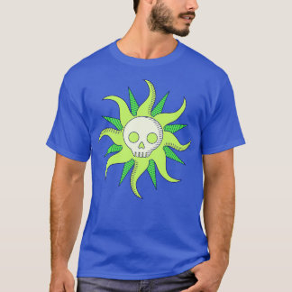 T-shirt crâne néon face soleil