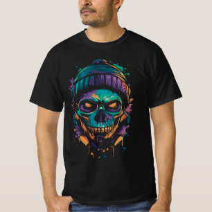 T-shirt Crâne Néon: Graffiti Lumineux