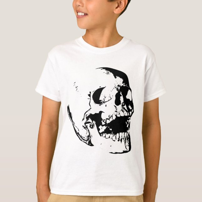 T-shirt Crâne noir blanc (Devant)