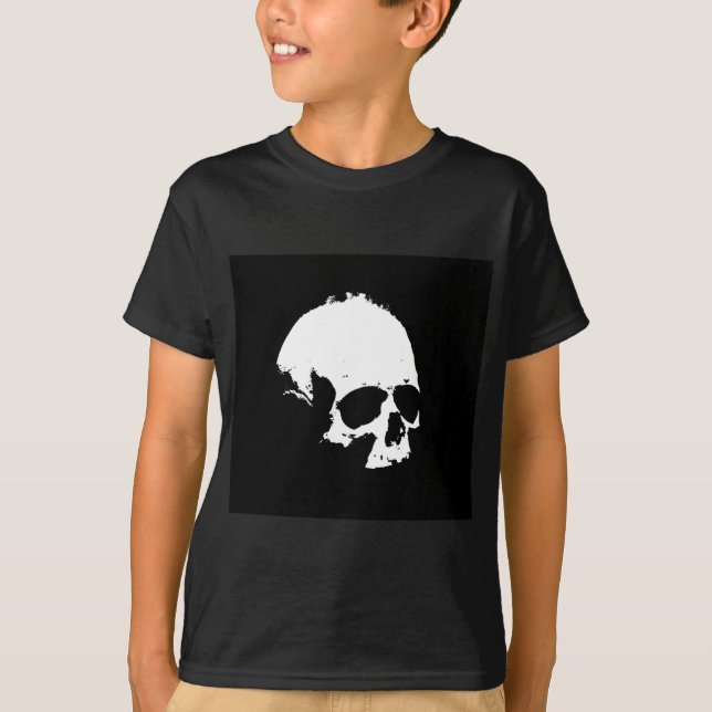 T-shirt Crâne noir et blanc (Devant)
