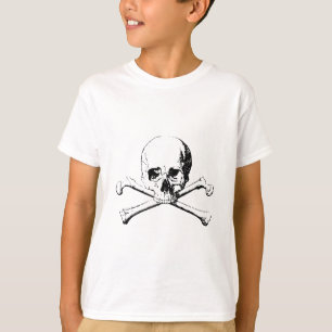 T-shirt Crâne noir et blanc et os