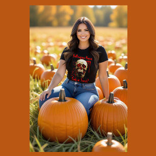 T-shirt Crâne noir et rouge Halloween Mama