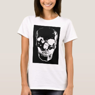 T-shirt Crâne noir - Image négative