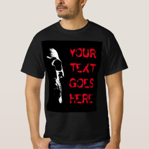 T-shirt Crâne Noir Rouge Texte Perdu Mens Halloween
