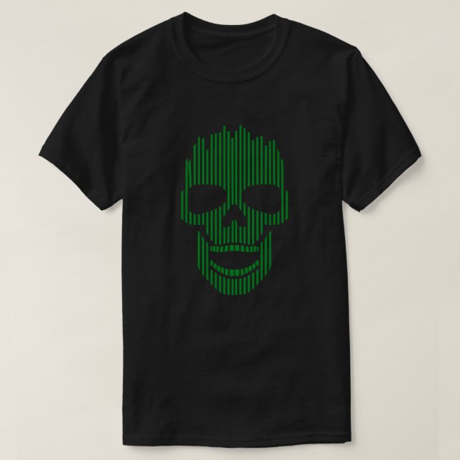 T-shirt Crâne numérique vert (Design devant)