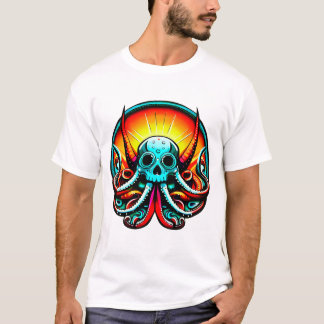 T-shirt Crâne Octopus De Couleurs