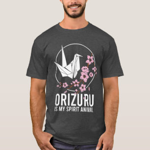 T-shirt Crane Papier Origami Sakura Orizuru Est Mon Esprit