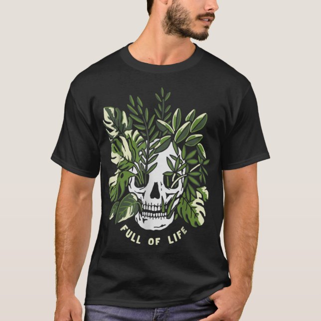 T-shirt Crâne plein de vies Jardin Plante jardinage Lover  (Devant)
