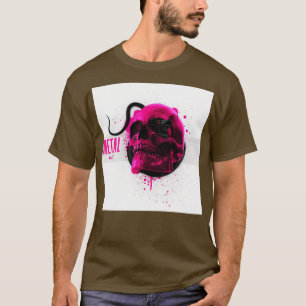 T-shirt Crâne rose avec serpent