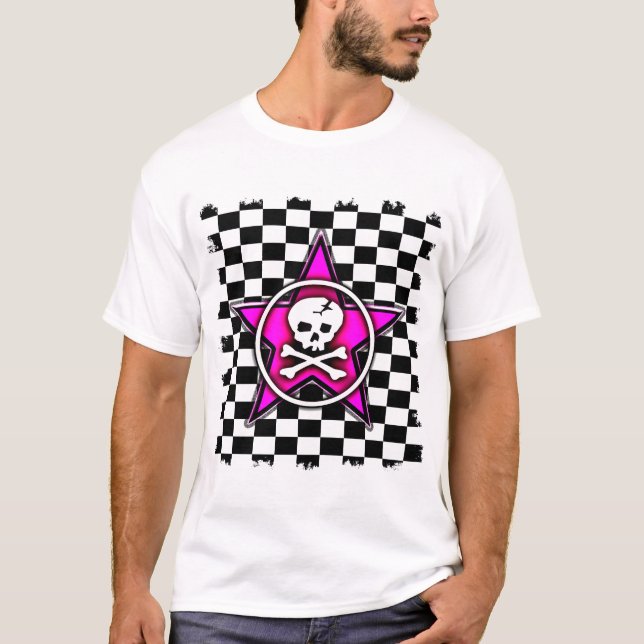T-shirt Crâne rose étoile (Devant)