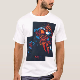 T-shirt 🔥 Crâne rouge artistique – Design de feu 🔥