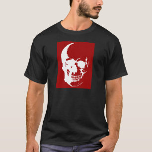 T-shirt Crâne - Rouge & Blanc métal Imaginaire Art