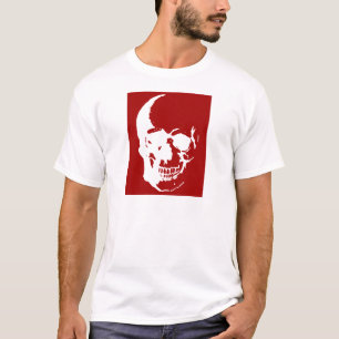 T-shirt Crâne - Rouge & Blanc métal Imaginaire Art