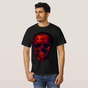 T-shirt Crâne rouge gothique