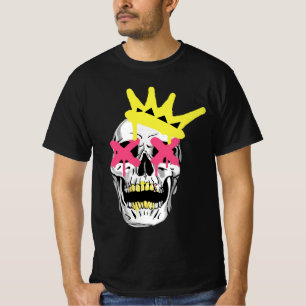 T-shirt Crâne Royal : Couronne Rose aux Yeux-X Art