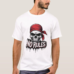 T-shirt Crâne Sans Règles Pour Motards Et Amateurs De Moto