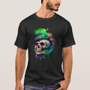 T-shirt Crâne Shamrock verte Irlande Jour de la Saint Patr