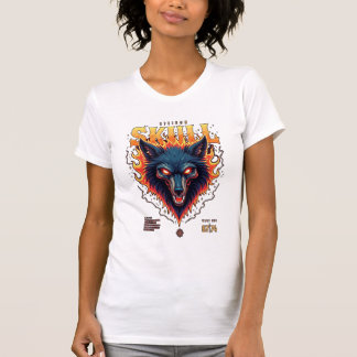 T-shirt Crâne Steidon - Tête de loup flamboyant Tee