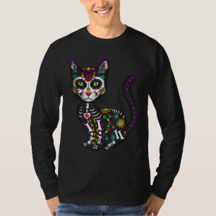 T-shirt Crâne sucre Chat mexicain Halloween Jour De La Mor